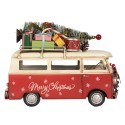Clayre & Eef Décoration de Noël Image Caravane 38x16x28 cm Rouge Beige Métal