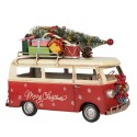 Clayre & Eef Décoration de Noël Image Caravane 38x16x28 cm Rouge Beige Métal