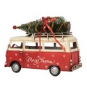 Clayre & Eef Décoration de Noël Image Caravane 38x16x28 cm Rouge Beige Métal