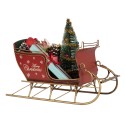 Clayre & Eef Décoration de Noël Image Luge 30x15x22 cm Rouge Métal