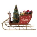 Clayre & Eef Décoration de Noël Image Luge 30x15x22 cm Rouge Métal