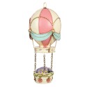 Clayre & Eef Image de décoration Montgolfière Ø 14x29 cm Rose Beige Métal
