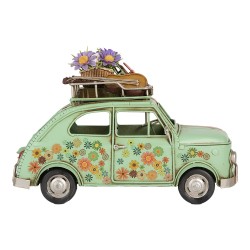 Clayre & Eef Image de décoration Voiture 26x12x18 cm Vert Métal