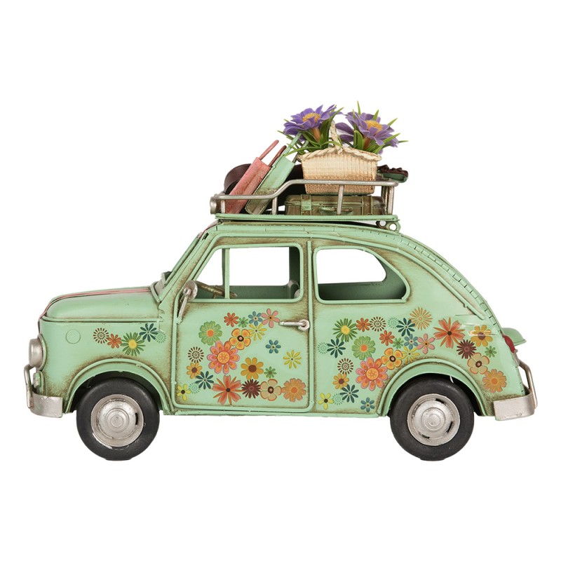 Clayre & Eef Image de décoration Voiture 26x12x18 cm Vert Métal