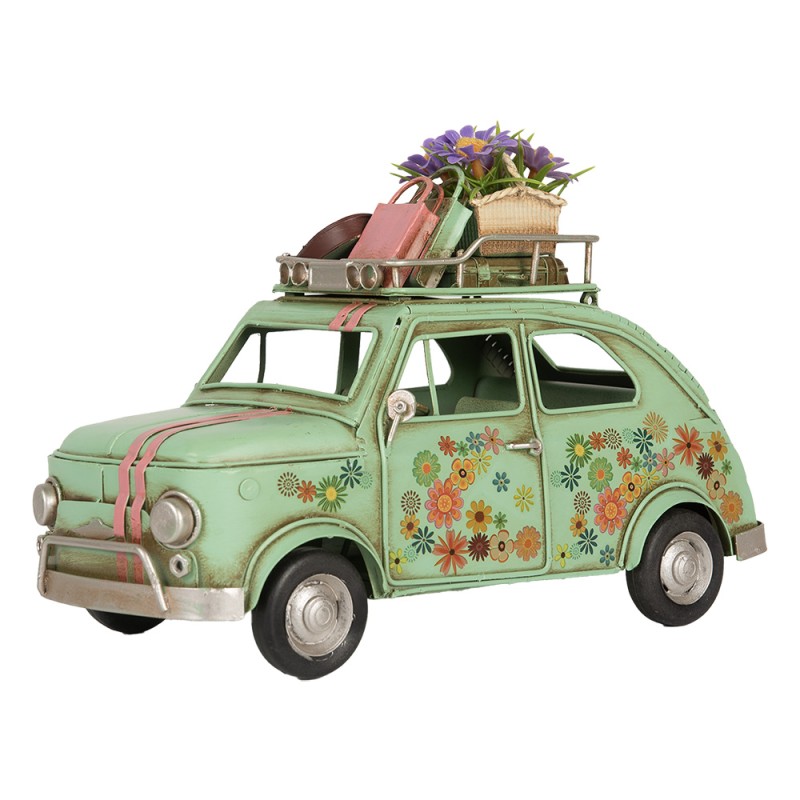Clayre & Eef Image de décoration Voiture 26x12x18 cm Vert Métal