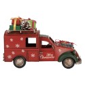 Clayre & Eef Décoration de Noël Image Voiture 26x11x17 cm Rouge Métal