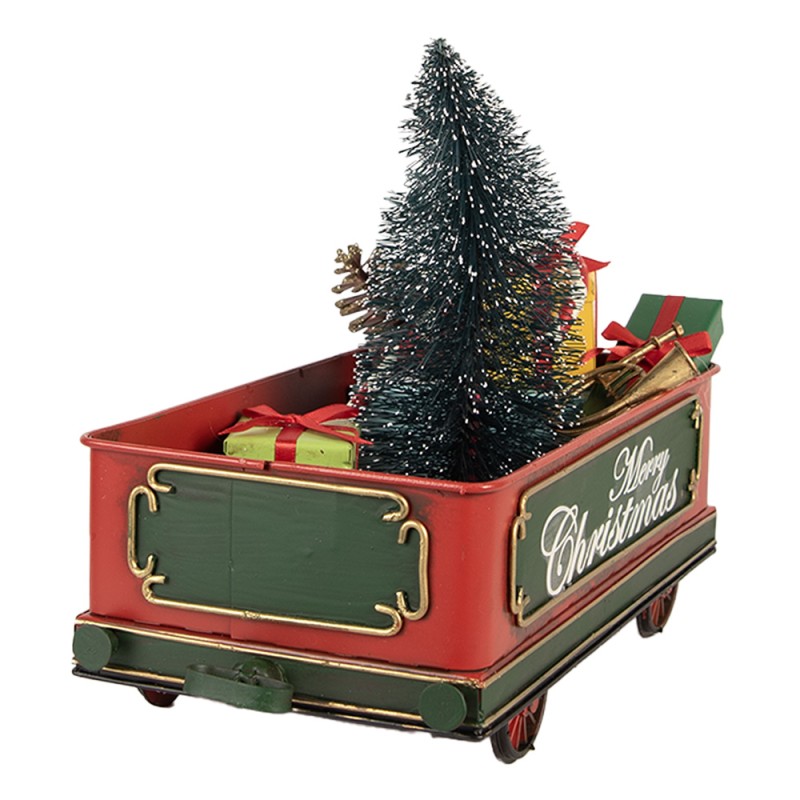 Clayre & Eef Décoration de Noël Image Train 31x15x25 cm Rouge Métal