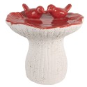 Clayre & Eef Image de décoration Champignon Ø 19x18 cm Blanc Rouge Terre cuite