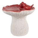 Clayre & Eef Image de décoration Champignon Ø 19x18 cm Blanc Rouge Terre cuite