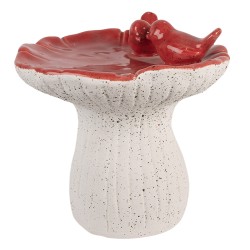 Clayre & Eef Image de décoration Champignon Ø 19x18 cm Blanc Rouge Terre cuite