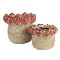 Clayre & Eef Pot de fleurs Ø 19x16 cm Beige Terre cuite
