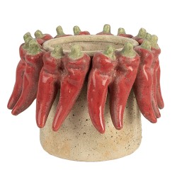 Clayre & Eef Pot de fleurs Ø 17x13 cm Beige Terre cuite