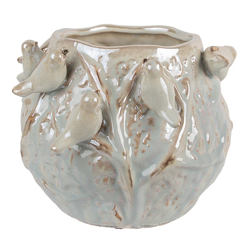 Clayre & Eef Pot de fleurs 22x21x17 cm Vert Terre cuite