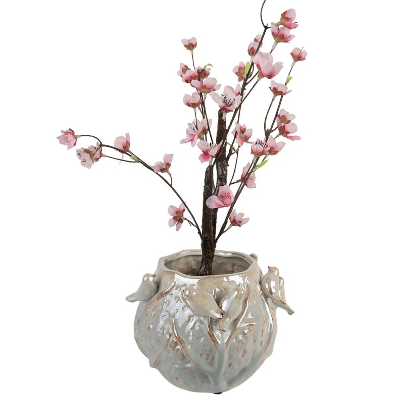 Clayre & Eef Pot de fleurs 22x21x17 cm Vert Terre cuite