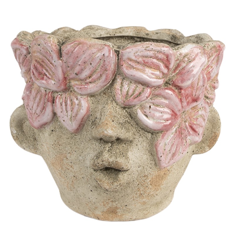 Clayre & Eef Planter Ø 18x15 cm Beige Terracotta