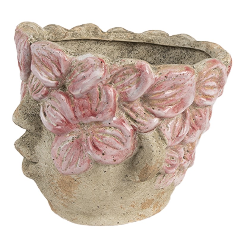 Clayre & Eef Planter Ø 18x15 cm Beige Terracotta