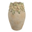 Clayre & Eef Pot de fleurs Ø 18x27 cm Beige Terre cuite Olives