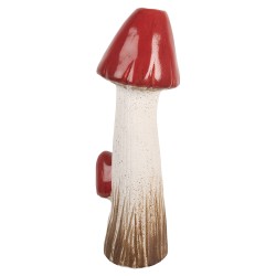 Clayre & Eef Image de décoration Champignon 16x14x41 cm Blanc Rouge Terre cuite