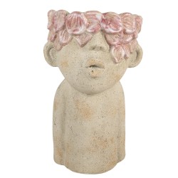 Clayre & Eef Pot de fleurs 20x19x31 cm Beige Terre cuite