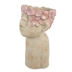 Clayre & Eef Pot de fleurs 20x19x31 cm Beige Terre cuite