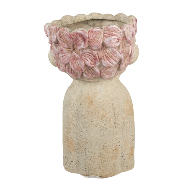 Clayre & Eef Pot de fleurs 20x19x31 cm Beige Terre cuite
