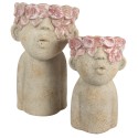 Clayre & Eef Pot de fleurs 20x19x31 cm Beige Terre cuite