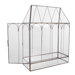 Clayre & Eef Dekorative Anzuchtkasten 35x15x46 cm Transparant Metall