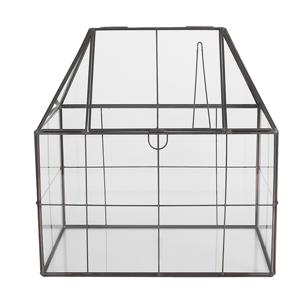 Clayre&Eef Decoratie Kweekkastje 25x16x26 cm Transparant Metaal afbeelding