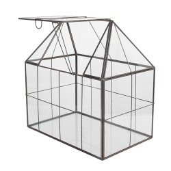 Clayre & Eef Decoratie Kweekkastje 25x16x26 cm Transparant Metaal