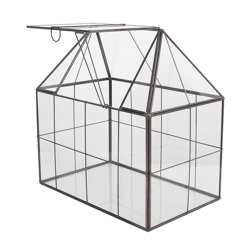 Clayre & Eef Decoratie Kweekkastje 25x16x26 cm Transparant Metaal