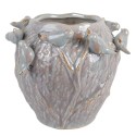 Clayre & Eef Pot de fleurs Ø 25x20 cm Bleu Terre cuite