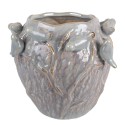 Clayre & Eef Pot de fleurs Ø 25x20 cm Bleu Terre cuite