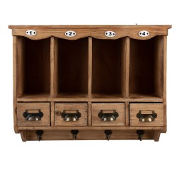Clayre & Eef Wandregal 53x16x42 cm Braun Holz