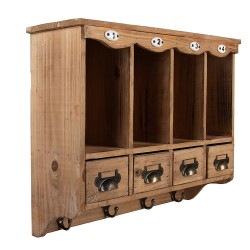 Clayre & Eef Wandregal 53x16x42 cm Braun Holz