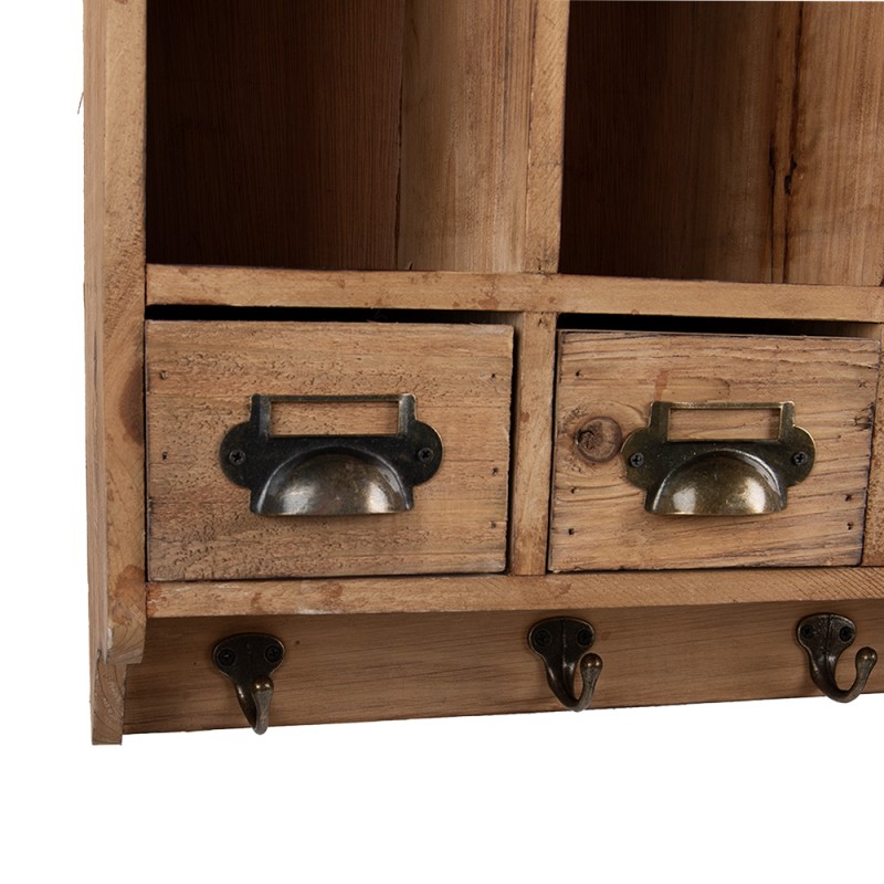 Clayre & Eef Wandregal 53x16x42 cm Braun Holz