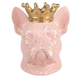 Clayre & Eef Image de décoration Chien 19x16x20 cm Rose Plastique