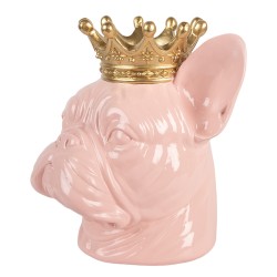 Clayre & Eef Image de décoration Chien 19x16x20 cm Rose Plastique
