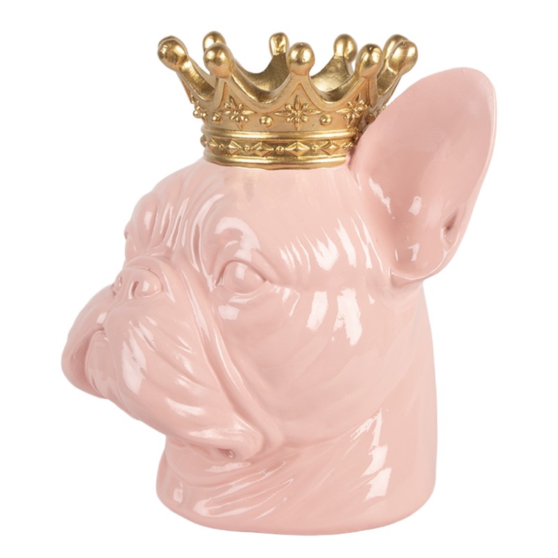 Clayre & Eef Image de décoration Chien 19x16x20 cm Rose Plastique