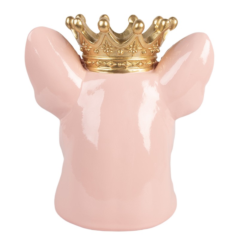 Clayre & Eef Image de décoration Chien 19x16x20 cm Rose Plastique