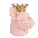 Clayre & Eef Image de décoration Chien 19x16x20 cm Rose Plastique