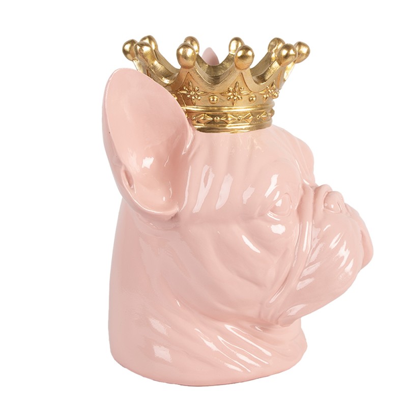 Clayre & Eef Image de décoration Chien 19x16x20 cm Rose Plastique