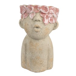 Clayre & Eef Pot de fleurs 16x15x25 cm Beige Terre cuite
