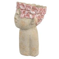 Clayre & Eef Pot de fleurs 16x15x25 cm Beige Terre cuite