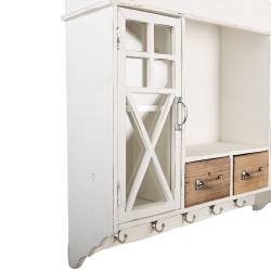 Clayre & Eef Armoire murale 76x16x65 cm Blanc Bois