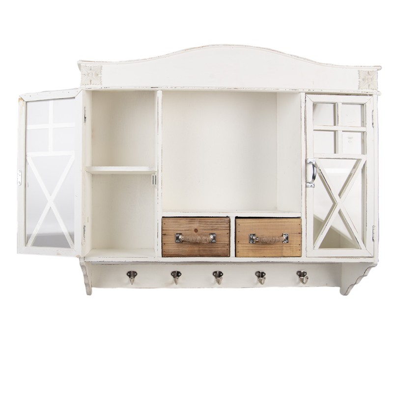 Clayre & Eef Armoire murale 76x16x65 cm Blanc Bois