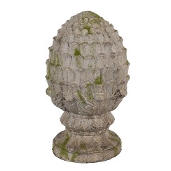 Clayre & Eef Image de décoration Pomme de pin Ø 19x33 cm Beige Plastique