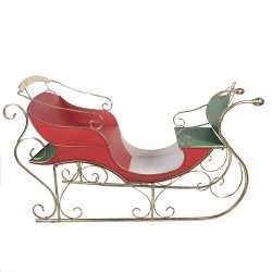 Clayre & Eef Grande Slitta di Natale 169x67x106 cm Rosso Metallo
