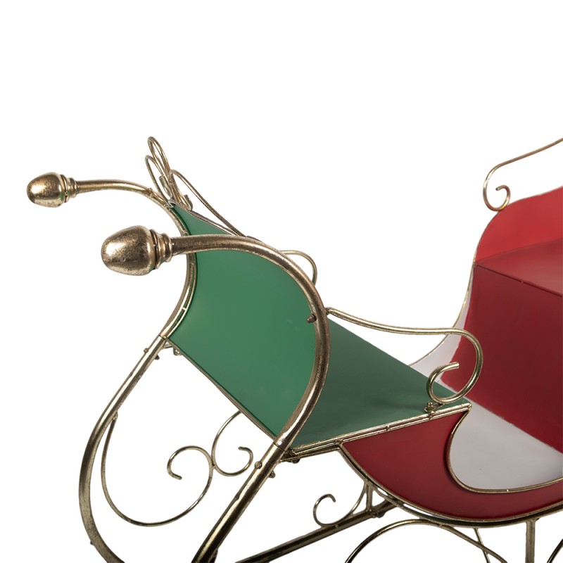 Clayre & Eef Grande Slitta di Natale 169x67x106 cm Rosso Metallo