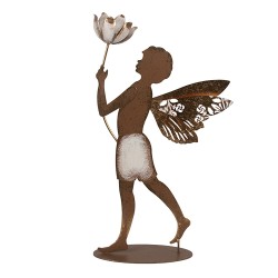 Clayre & Eef Statuetta decorativa di Natale Angelo 20x8x36 cm Color oro Metallo