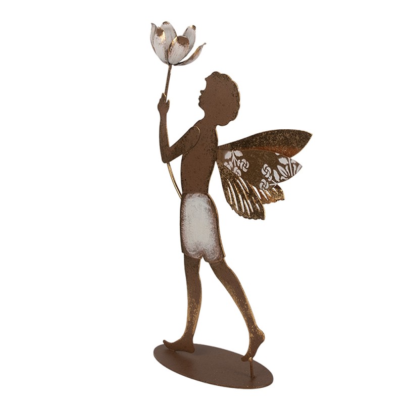 Clayre & Eef Statuetta decorativa di Natale Angelo 20x8x36 cm Color oro Metallo